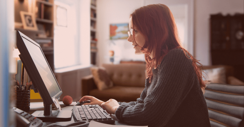 Woman at her computer