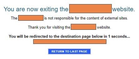 Website Exit Warning